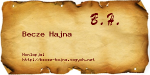 Becze Hajna névjegykártya